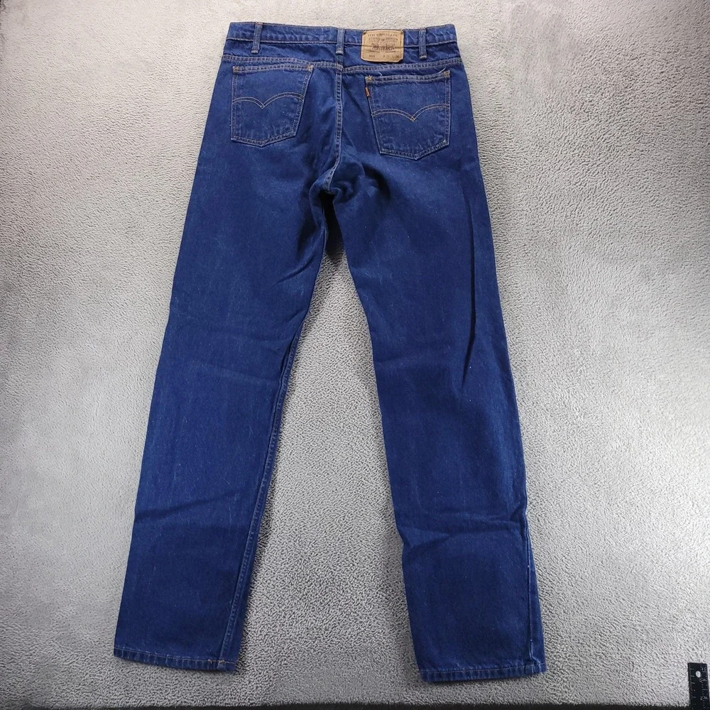 VTG Levis 505 Jeans Mens 36x34 Blue Straight Dark Wash Orange Tab 90s